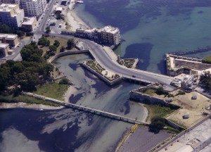 Panoramica sulla zona dove avvenne "la tagliata" dell'istmo, che generò il Rivellino Quintana
